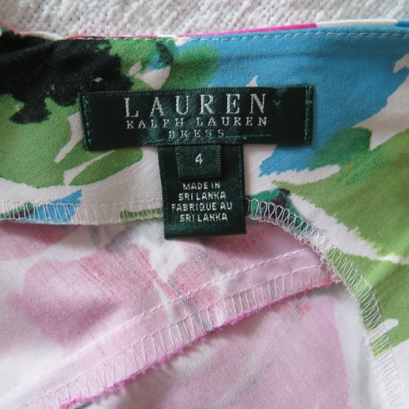 🔥CLEARANCE🔥 Ralph Lauren Bright Floral Sleeveless A-Line Dress Size 4 - Picture 7 of 8